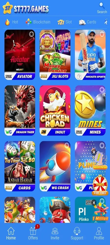 ST 777 Game interface